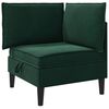 vidaXL Sofa z shranjevanjem Temno zelena Žamet