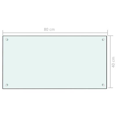 vidaXL Kuhinjska zaščitna obloga bela 80x40 cm kaljeno steklo