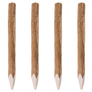 vidaXL Koničasti ograjni stebrički 4 kosi iz leskovine 90 cm