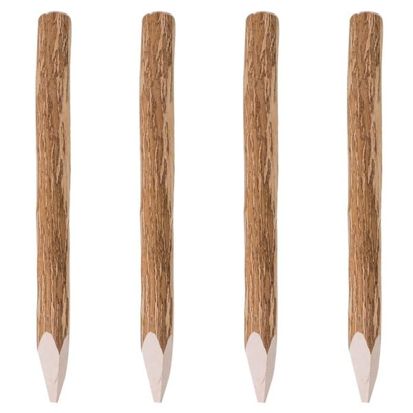 vidaXL Koničasti ograjni stebrički 4 kosi iz leskovine 90 cm