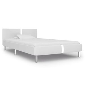 vidaXL Posteljni okvir belo umetno usnje 90x200 cm
