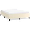 vidaXL Posteljni okvir krem 140x190 cm umetno usnje