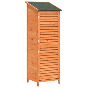 vidaXL Vrtno skladi&scaron;če s streho Rjava 59 x 56 x 176 cm Trdna smreka