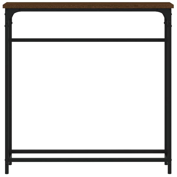 vidaXL Konzolna mizica rjav hrast 75x19,5x75 cm inženirski les