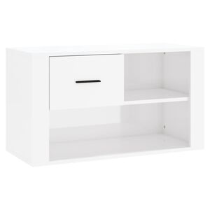 vidaXL Omarica za čevlje visok sijaj bela 80x35x45 cm inženirski les