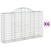vidaXL Obokane gabion ko&scaron;are 6 kosov 200x30x120/140cm pocinkano železo