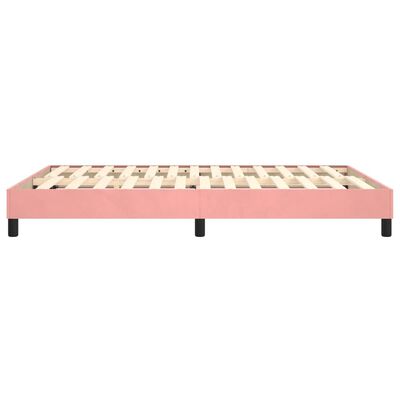 vidaXL Box spring posteljni okvir roza 140x190 cm žamet