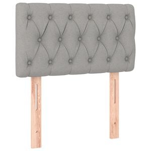 vidaXL Posteljno vzglavje svetlo sivo 80x7x78/88 cm blago