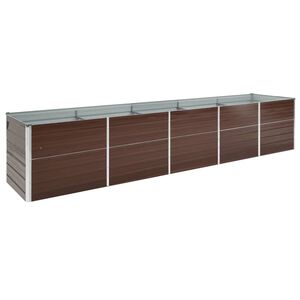 vidaXL Visoka greda pocinkano jeklo 400x80x77 cm rjava