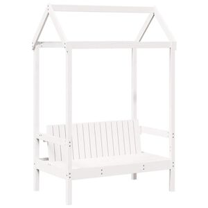 vidaXL Klop s streho bela 117,5x70x176,5 cm trdna borovina
