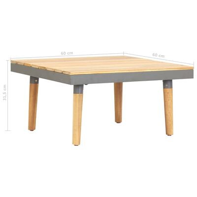 vidaXL Vrtna klubska mizica 60x60x31,5 cm trden akacijev les