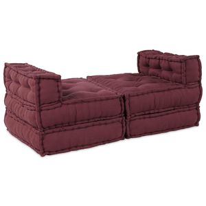 vidaXL Modularna sedežna enota Blago Bordo 210 x 140 x 56 cm