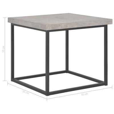 vidaXL Klubska mizica 55x55x53 cm betonski izgled