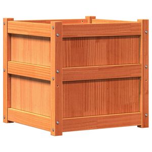 vidaXL Vrtno cvetlično korito vo&scaron;čeno rjavo 50x50x50 cm trdna borovina