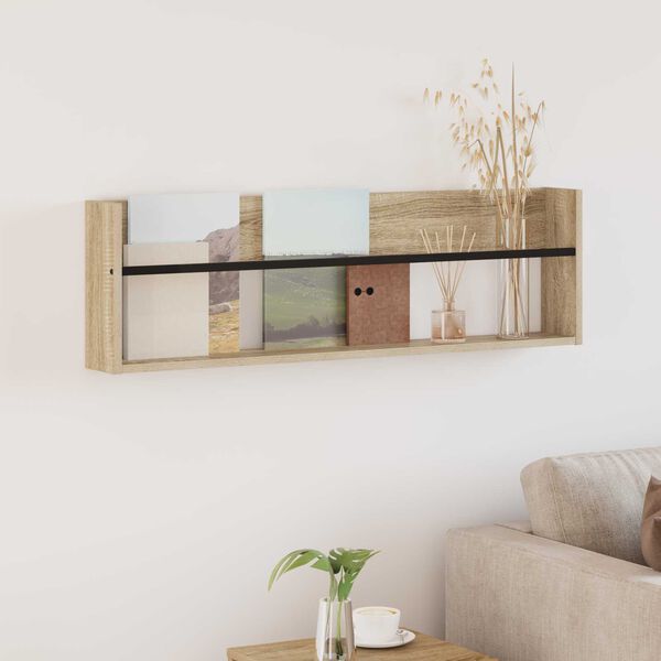 vidaXL Regal za revije Sonoma hrast 100 x 12 x 30 cm Konstruiran les