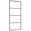 vidaXL Drsna vrata z opremo črna 90x205 cm ESG steklo