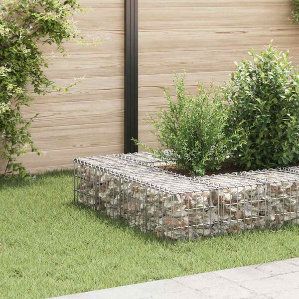 vidaXL Kockasta visoka greda gabion iz jeklene žice 30x30x30 cm