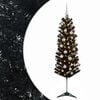 vidaXL Umetno ozko božično drevesce z božično kroglico 120 cm 150 LED