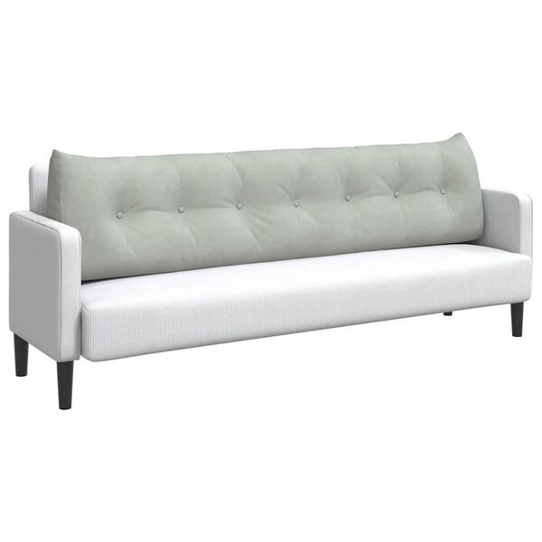 vidaXL Poglavni vzglavnik Svetlo siva 200 x 24 x 50 cm Žamet