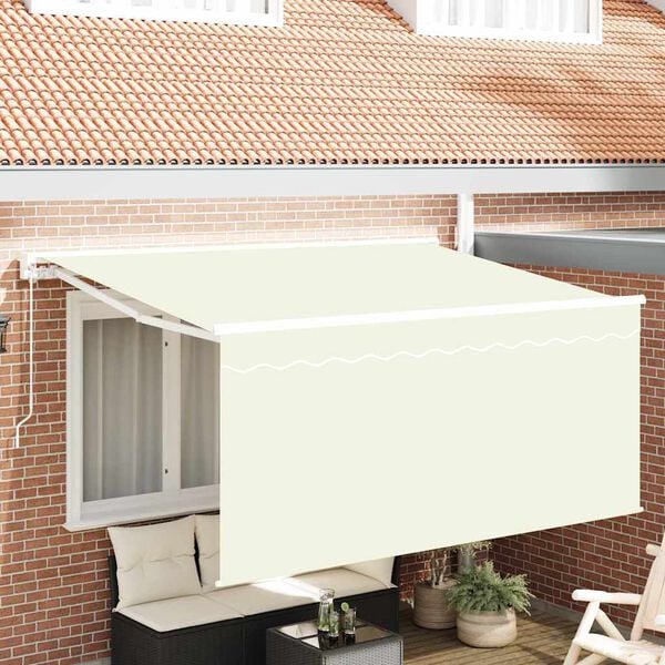 vidaXL Retraktilna tenda krema 300 x 200 cm blago