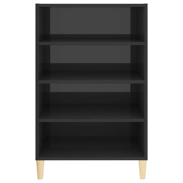 vidaXL Komoda visok sijaj siva 57x35x90 cm iverna plo&scaron;ča