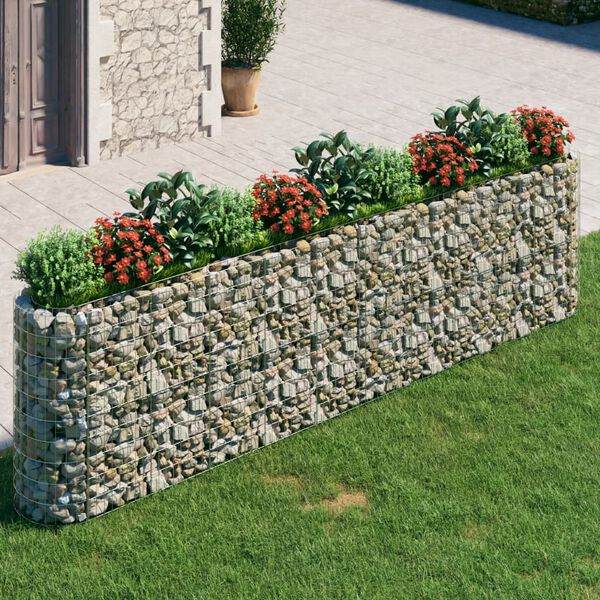 vidaXL Visoka greda gabion pocinkano železo 400x50x100 cm