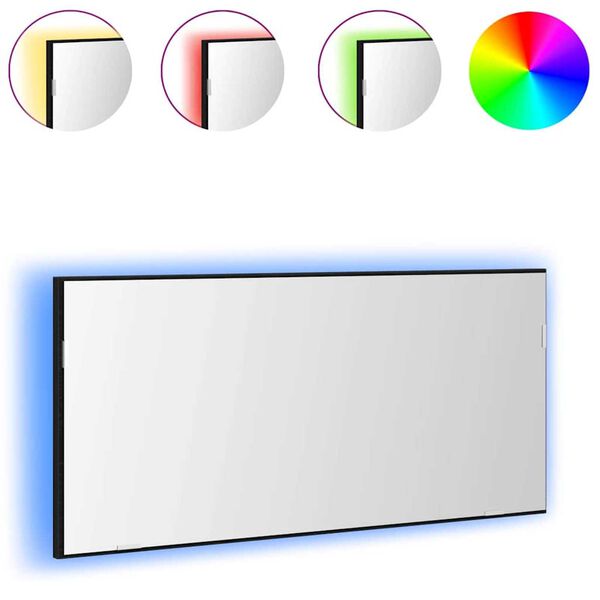 vidaXL Ogledalo Črni hrast 80 x 37 cm Steklo in inženirski les