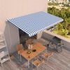 vidaXL Avtomatsko zložljiva tenda 500x350 cm modra in bela