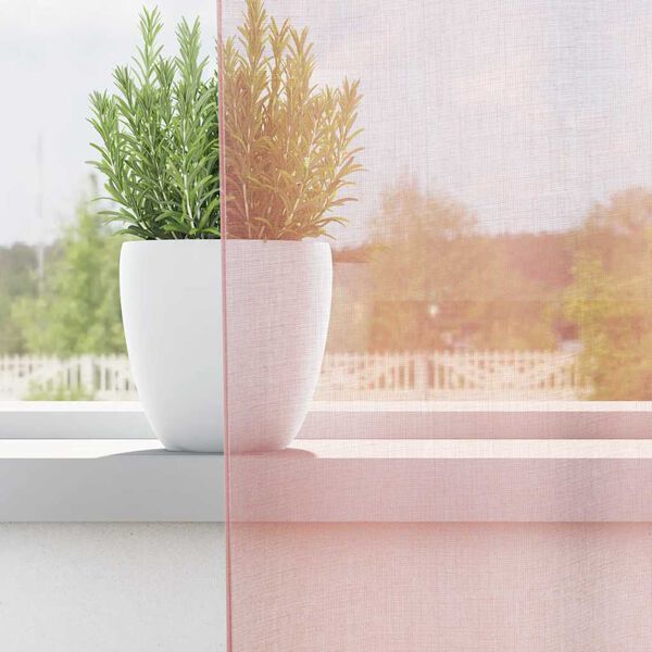 vidaXL Voile zavese z vponkami 2 kosa svetlo roza 140x175 cm