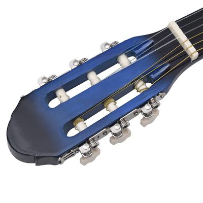 vidaXL Klasična kitara za začetnike modra 4/4 39" lipov les
