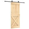 vidaXL Drsna vrata 80 x 210 cm Masiven borov les (neobdelan)