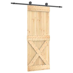 vidaXL Drsna vrata 80 x 210 cm Masiven borov les (neobdelan)