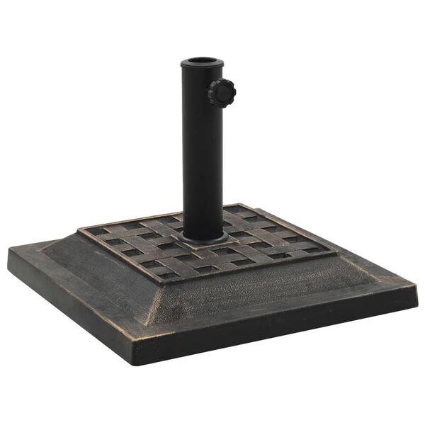 vidaXL Podstavek za senčnik kvadraten poliestrska smola 12 kg bronast