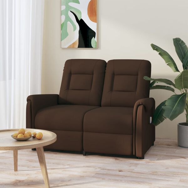 vidaXL Masažni dvosed rjavo umetno usnje