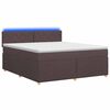 vidaXL Postelja boxspring z vzmetnico Temno rjava 160 x 200 cm Blago