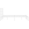 vidaXL Kovinski posteljni okvir z vzglavjem bel 140x190 cm