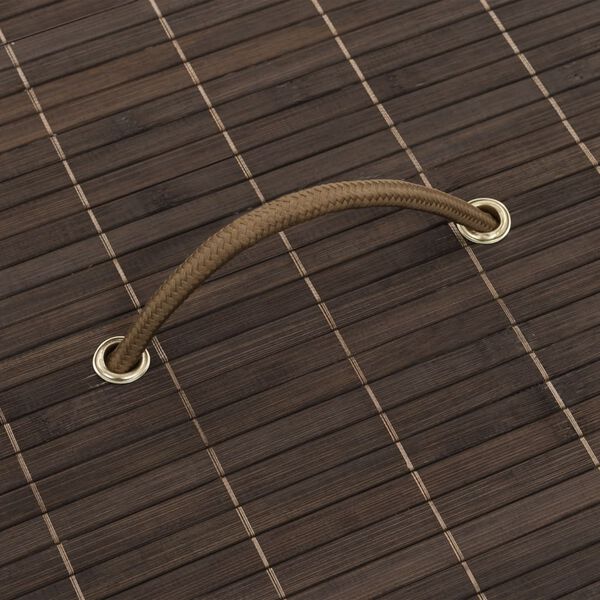 vidaXL Ko&scaron; za perilo iz bambusa okrogel temno rjav