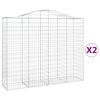 vidaXL Obokane gabion ko&scaron;are 2 kosa 200x50x160/180 cm pocinkano železo