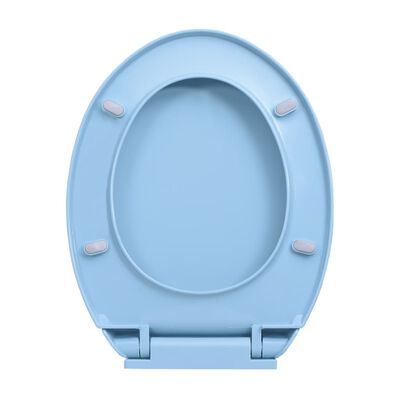 vidaXL WC deska s počasnim zapiranjem modra ovalna