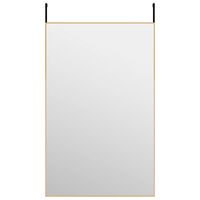 vidaXL Ogledalo za vrata zlato 50x80 cm steklo in aluminij
