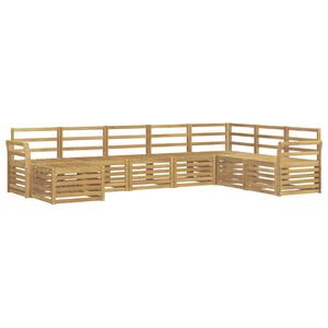 vidaXL Zunanja garnitura za sedenje 8 pcs Bela 308 x 190 x 73 cm