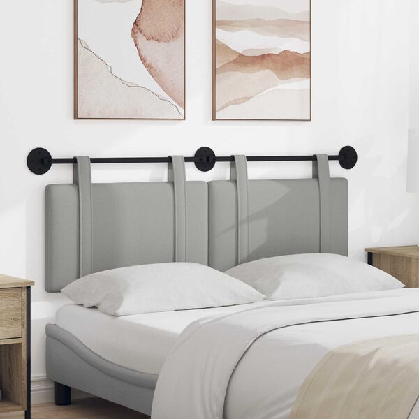 vidaXL Visoki naslon za glavo Oblačno siva 130 x 55 x 5 cm blago