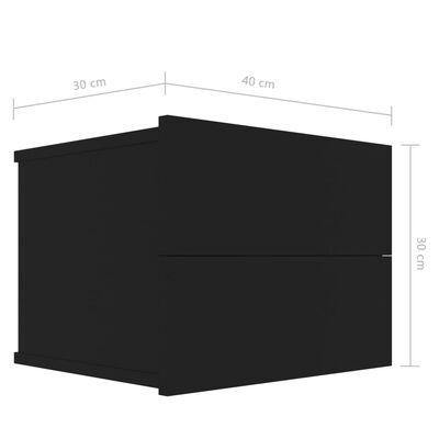 vidaXL Nočne omarice 2 kosa črne 40x30x30 cm iverna plošča