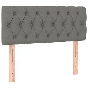vidaXL Posteljno vzglavje temno sivo 100x7x78/88 cm blago