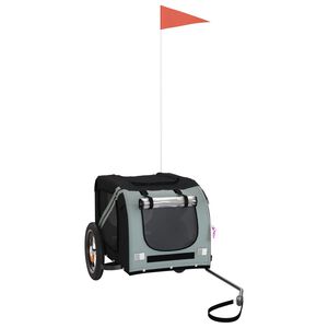 vidaXL Kolesarska prikolica za hi&scaron;ne ljubljenčke siva in črna