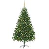 vidaXL Umetna osvetljena novoletna jelka z bunkicami 210 cm zelena