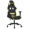 vidaXL Masažni gaming stol z oporo za noge črno in svetlo zeleno blago