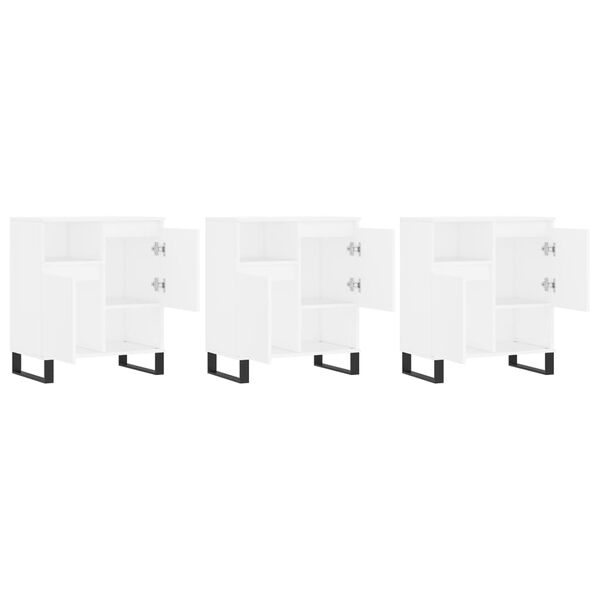 vidaXL Komoda 3 kosi bel inženirski les