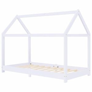 vidaXL Otro&scaron;ki posteljni okvir bel iz trdne borovine 80x160 cm
