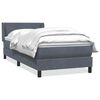 vidaXL Box spring postelja z vzmetnico temno siva 80x210 cm žamet